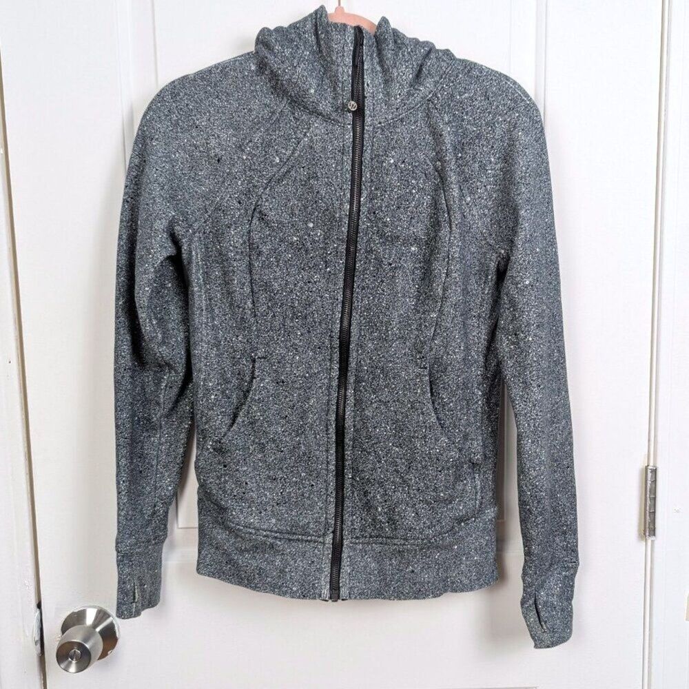 Lululemon | Heather Gray Full Zip Athletic Scuba Hoodie Size 4